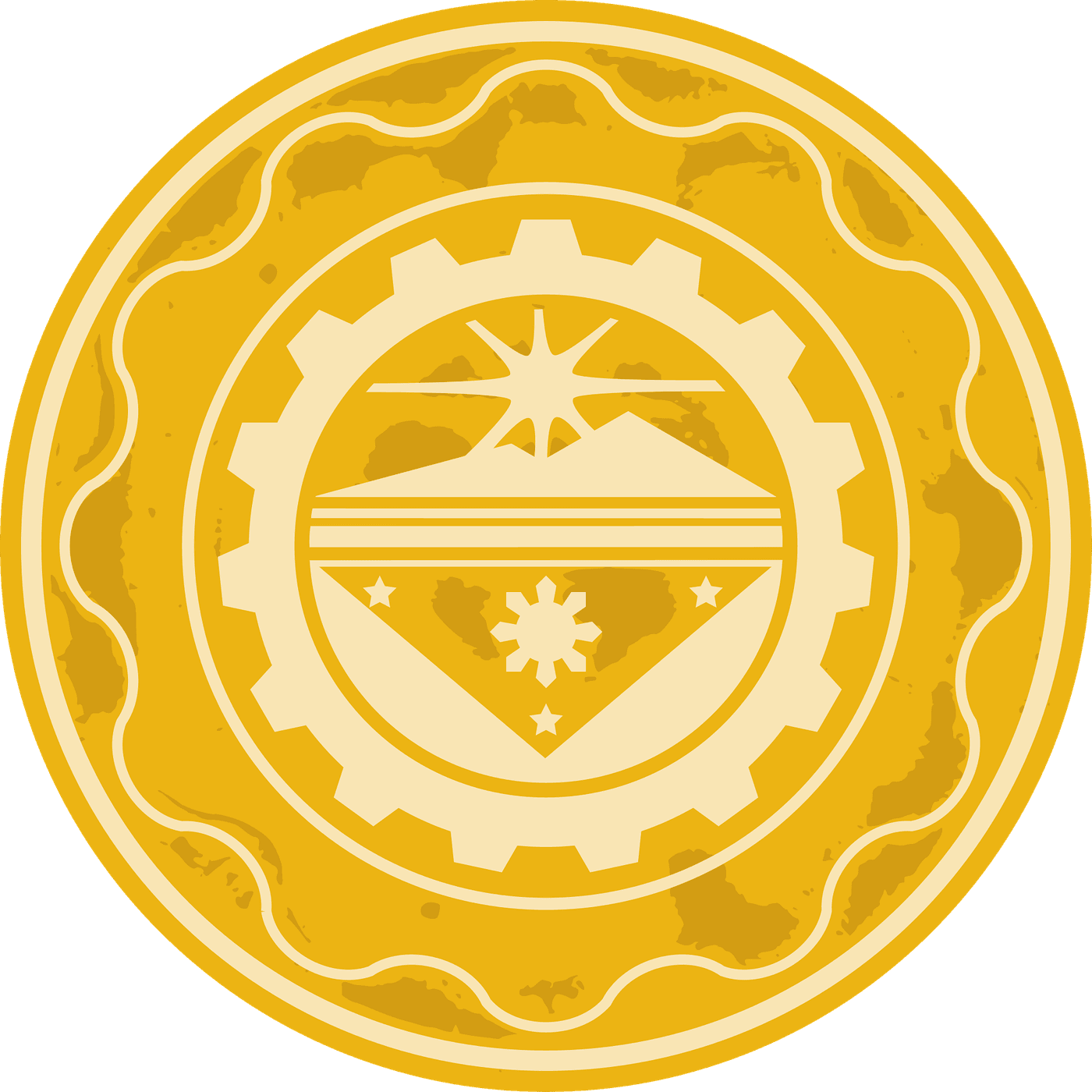 Flat illustration of a gold medallion coin